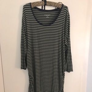 COPY - Liz Lange Maternity Green/Navy Striped Dress